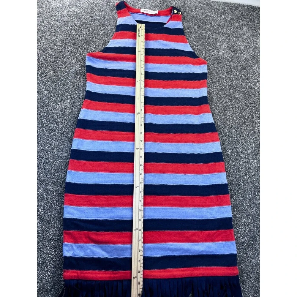 TORY BURCH Dress sz S‎ Ariana Fringed Striped cocktail party casual tank